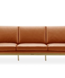 Sofa 3 chỗ Elegance màu tự nhiên, da cognac